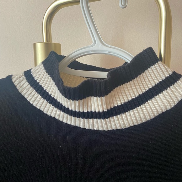 Zara Mockneck Sweatshirt combo Knit Stripe Accents - Picture 3 of 6